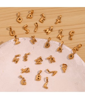 Guarantee Dreamshow 2024 Jewelry Wholesale PVD Gold Plated Letter Charms Stainless Steel Fashion Jewelry Pendants Charms