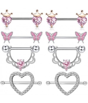 Gaby new sale nipple rings silver plated pink jewelry set nipple piercing stainless steel wholesale piercing body jewelry