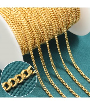 Trending Products 2024 New Arrivals 14k Gold Filled Cuban Link Chain Necklaces Bracelet For Women Jewelry DIY Making