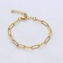 chain acero inoxidable 18k gold plated paperclip chain stainless steel bracelets